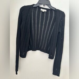 Aeropostale Black Open-Weave Women's Cardigan